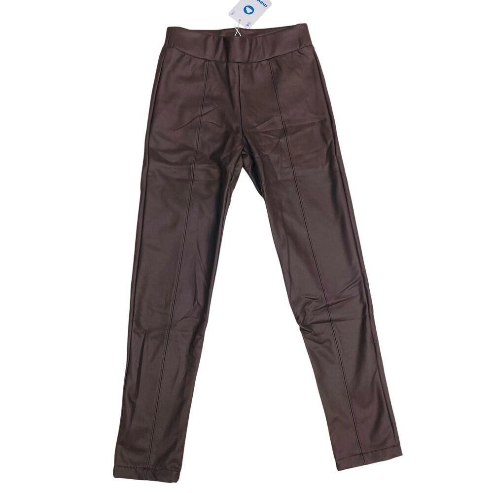 NWT Mayoral Size 18 Chocolate Faux Leather Pants